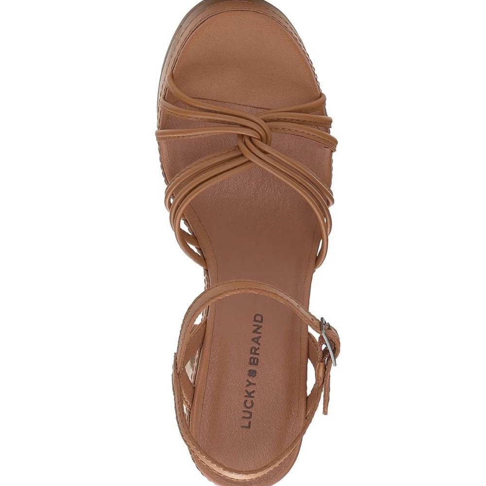 NWT Lucky Brand Ismene Buckle Leather Platform Sandals  Size 9.5 - Picture 5 of 5